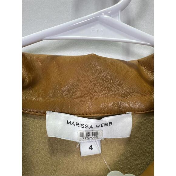 Marissa Webb x RTR Brown Front Slit Leather Shirt Dress Size 4 with Small Holes - Picture 9 of 10